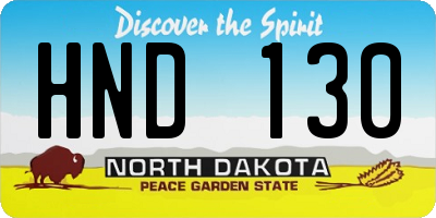 ND license plate HND130