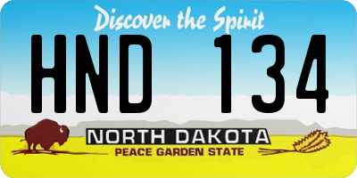 ND license plate HND134