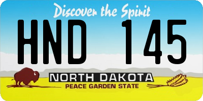 ND license plate HND145