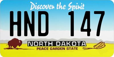 ND license plate HND147