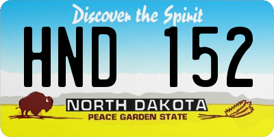 ND license plate HND152