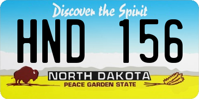 ND license plate HND156