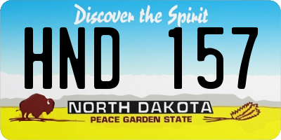 ND license plate HND157
