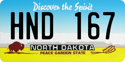 ND license plate HND167