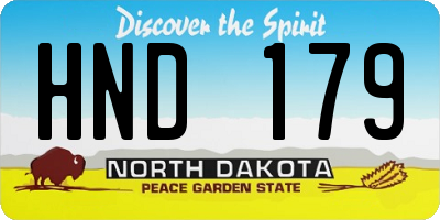 ND license plate HND179