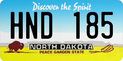 ND license plate HND185