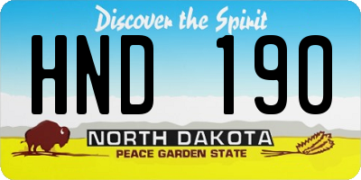 ND license plate HND190