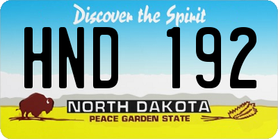 ND license plate HND192