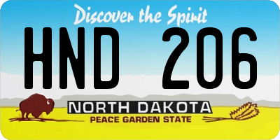 ND license plate HND206