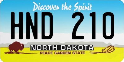 ND license plate HND210