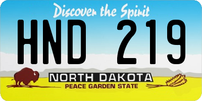 ND license plate HND219