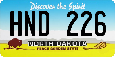 ND license plate HND226