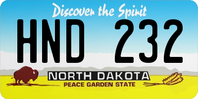 ND license plate HND232