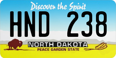 ND license plate HND238