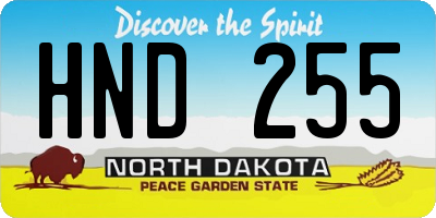 ND license plate HND255