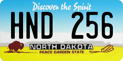 ND license plate HND256