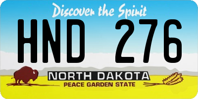 ND license plate HND276