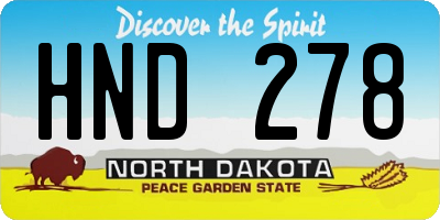 ND license plate HND278