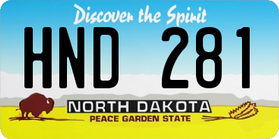 ND license plate HND281