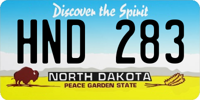 ND license plate HND283