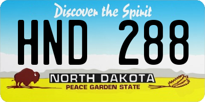 ND license plate HND288