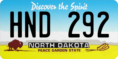 ND license plate HND292
