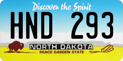 ND license plate HND293