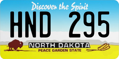 ND license plate HND295