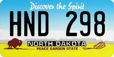 ND license plate HND298