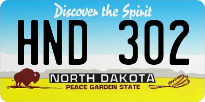 ND license plate HND302