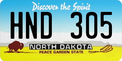 ND license plate HND305
