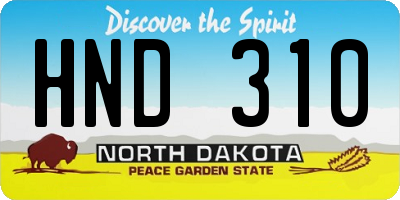 ND license plate HND310