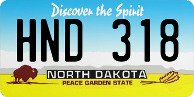ND license plate HND318