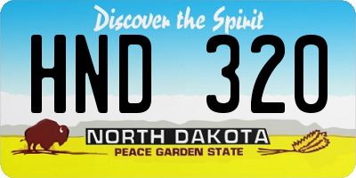 ND license plate HND320