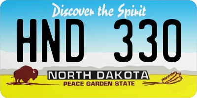 ND license plate HND330