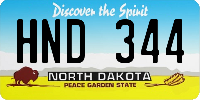 ND license plate HND344