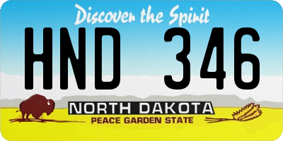 ND license plate HND346