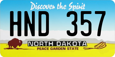 ND license plate HND357