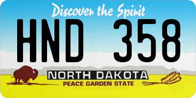 ND license plate HND358
