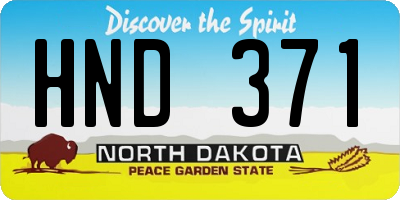 ND license plate HND371