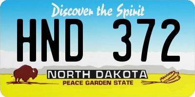 ND license plate HND372