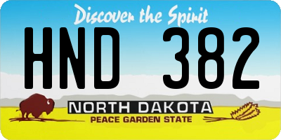 ND license plate HND382