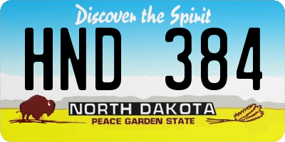 ND license plate HND384