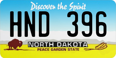ND license plate HND396