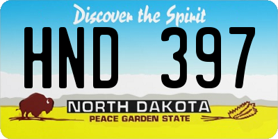 ND license plate HND397