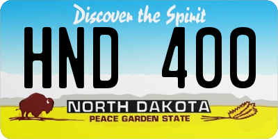 ND license plate HND400