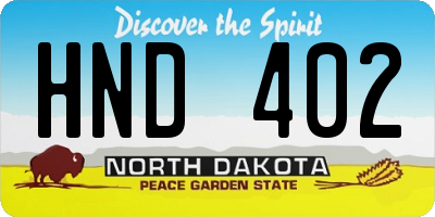 ND license plate HND402