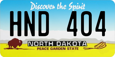 ND license plate HND404