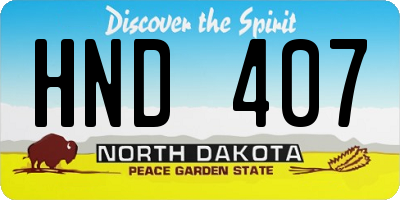 ND license plate HND407