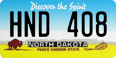 ND license plate HND408